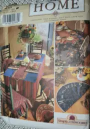 Simplicity Pattern 8350 Simplicity Home Table Cloth Runner Mats Chair Pads Uncut