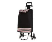 Multi Terrain Aluminium Shopping Trolley Foldable Cart Waterproof Nylon Bag Tri-Wheel Black