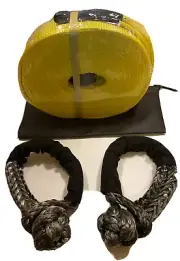 Recovery Tow Strap 3" x 30' with 2 Soft Shackles 30,000 lbs. Breaking Strength