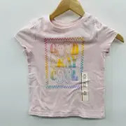 Cat & Jack Girls Size XS 4/5 Short Sleeve Good Okay Cool Graphic T-shirt 2477