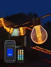 Outdoor String Lights with Dimmer - 25 Ft Led Patio Lights App Control 3 Modes