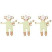 3PK Annabel Trends Cuddly Wuddlies Plush Kids/Toddler Toy 17x6cm Small Monkey