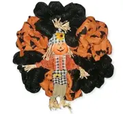 HANDMADE RUSTIC BURLAP DECO MESH BATTY HALLOWEEN WREATH