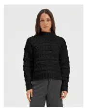 [ONLY] Leah High Neck Knit in Black