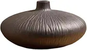 Vase Zen Modern Minimalist Creative Flat Table Top Small Vase Tea Room Living Room Wine Cabinet Decoration Ornaments Decorative Flower Vase-B:High 12 cm
