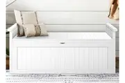 ALFORDSON Outdoor Storage Box Wooden Garden Bench Chest Tool Sheds White XL