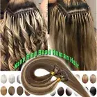 Indian 1G 150S Nano Ring Tip Micro Bead Human Remy Hair Extensions THICK Caramel