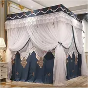 Bed Canopy Bedroom Mosquito Net, Princess Style 4 Pole Support Dust Bed Curtain, Blackout Bed Curtain (Size : 180x200x200cm)
