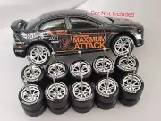 BBS RUBBER WHEELS CHROME TIRES 5 SETS SIZE 12MM 1/64 HOT WHEELS EVOLUTION TIRES