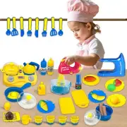 44PCS Kitchen Playset Toy Blender Realistic Cooking Accessories Food Role Play
