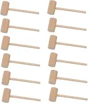 Vaguelly 15Pcs Mini Wooden Hammers for Seafood Lightweight Crab Lobster Mallets Safe Round Design for DIY Cake for Shellfish Cracking and Treats