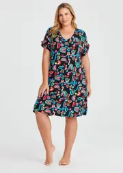 [Taking Shape] Taking Shape Bamboo Colour Pop Nightie Size 26 in Print - Plus Size Women's Clothing Print