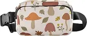[GuoChe] Cute Fanny Pack Waist Bag Unisex Adults Happy Thanksgiving Autumn Mushrooms Beige Multipurpose Sling Bag Travel Accessory with Adjustable Strap for Workout Running Hiking, Happy Thanksgiving autumn49,