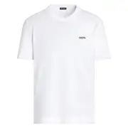 [Zegna] Zegna Logo-embroidered Cotton T-shirt 56 IT WHITE