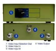 2 In 1 Out Analog RCA BNC Video Manual Switcher