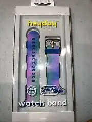 APPLE WATCH Band Silicone Strap by HEYDAY 38/40mm Pink Tie-Dye Rainbow NIB