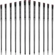 12 Pieces Eyeliner Eyebrow Brush Fine Angled Eyeliner Brush Slanted Eyeliner Mak