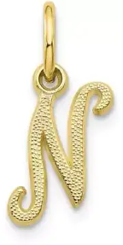 10K Yellow Gold Initial N Charm 10C763N