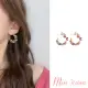 【MISS KOREA】韓國設計S925銀針法式粉晶天然石珍珠C圈造型耳環(S925銀針耳環 粉晶耳環 珍珠耳環)