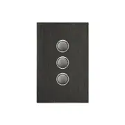 Clipsal Saturn Series Grid And Plate Assembly 3 Saturn 4000 Series Including Saturn Horizontal Horizon Black - Less Mech - 4063VH-HB