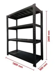 1.8m L×2.4m H×0.6m D Heavy Duty Shelving Garage Warehouse Storage Metal Rack