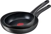 Tefal, Ultimate Induction Non Stick Twin Pack Frypans, 20/26cm, G2689216, Fixed Handle Aluminium, Non-Stick Coating, Thermo Signal Technology, Dishwasher Safe