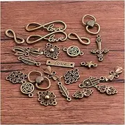 ANJL 20pcs Two Color Metal Alloy Vintage Mix Jewelry Connectors Handmade Jewelry Bracelet Making (Color : Two Color)