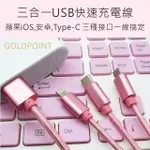 USB三合一充電線，安卓/蘋果/TYPE-C