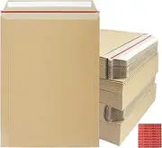 zmybcpack 100 Pack 9X12 inch Self Seal Photo Document Mailers Stay Flat Kraft Cardboard Envelopes Photography Mailers for CD, Photos, Document (Kraft Brown)