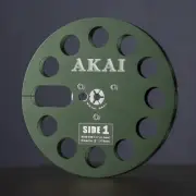 A NEW Standard AKAI 7" Green Aluminum Take Up Reel Empty For 1/4" Tape Recorders