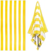 Adult Large Beach Towel - Quick Dry Microfiber - Lightweight and Compact (180x90cm, 70x35in) (Blue) yellow