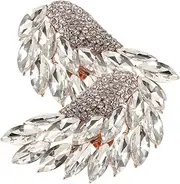 [BESPORTBLE] Rhinestone Wing Shoe Clips Detachable Fashion Embellishments for High Heels Sandals Sparkly Jewelry Accessories for Weddings Birthday Parties Silver Clip Design