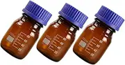 HOMOBABE 3Pcs Glass Bottles with Sealing Cap Laboratory Sample Containers for Chemical Storage Break Resistant Design for Safe Liquid Handling