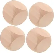 WOONEKY 4pcs Wooden Blank Dice for DIY Crafts and Party Games Unfinished Wood Cube Dice for Interactive Fun and Skill Development