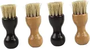 Ipetboom 4pcs Multifunctional Shoe Brush Cleaning Shoe Cleaner Boot Polish Brush Cleaner Suede Shine Soft Washing Wooden Black