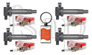 Set of 4 Denso Spark Plug + 4 Ignition Coil 2000-2005 Toyota Echo + Keychain (for: Toyota)