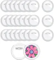3 Inch Acrylic Button Pins - Clear Plastic Badges with Pin Backs (25 Pack) for D