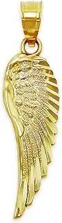 [Charm America] Gold Diamond-cut Angel Wing Charm - 10 Karat Solid Gold - Angel Wing Pendant - Angel Wing Jewelry