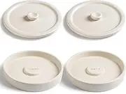 Cosnou Ceramic Margarita Salt Rimmer with Lid Set of 2 Home Bar Accessories for Seasoning - Rimmers for Drinks - Bartender Kit Tools - Bar Decor ，Sugar Salt Rimmer Plate （Hand Make）