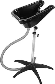 Portable Shampoo Bowl Unit, Fully Angle Adjustable Mobile Shampoo Bowl Plastic Shampoo Hair Washing Sink, Salon Chair Barber Deep Bowl for Beauty Salon, Barber Shop
