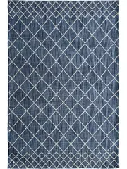 Clare Blue Diamond Lattice Wool Rug