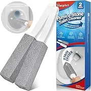 Vacplus Toilet Brush - Toilet Bowl Cleaners with Extra Long Handle, 100% Pumice Stone for Toilet Cleaning, Remove Limescale, Rust, Protective Cleaning Supplies for Toilet, Pool, Bathroom, Sink, 2 Pack