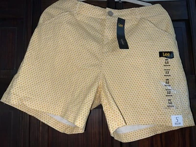 Lee Yellow Shorts Size 12 Geometric Shapes NWT