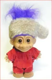 New DAVY CROCKETT TROLL Daniel Boone Coonskin Cap Mountain Man PURPLE Hair Russ