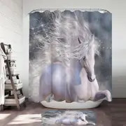 Stardust Magical Wild White Horse Shower Curtain