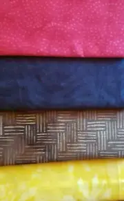 Island Batik 5" Strips 5 - Red / Brown / Yellow / Black cotton fabric