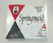Springmaid Luxury 100% Fine Cotton Fitted Sheet White Double Bed 54x76, NEW