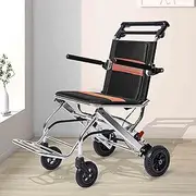 Lightweight Aluminium Wheelchair, Days Transit Wheelchair, Foldable Drive Wheelchair with Hand Brake, Transport Chair for Kids and Adults, Trolleys for Elderly Aircraft Travel