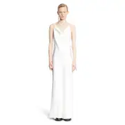 [ANN DEMEULEMEESTER] Nura long slip dress with front panel White