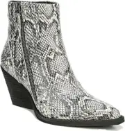 ZODIAC Women's Ramona Snake Print Leather Booties Color Black/White Size 9M